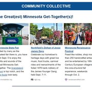 Screenshot of Community Collective newsletter section featuring State Fair, Defeat of Jesse James Days and the MN Renaissance Festival