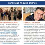Screenshot of Happening Around Campus section of the Oct. 13, 2022 issue of Carleton Today newsletter