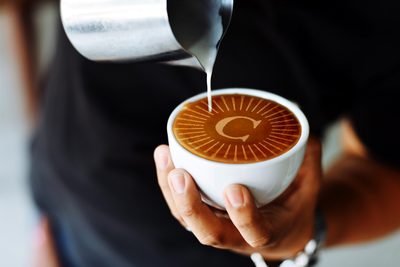 Carleton logo latte art