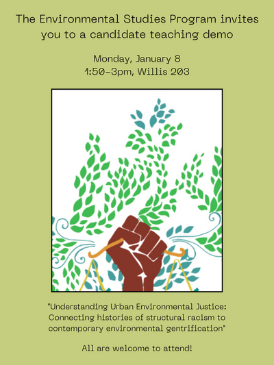 Environmental Studies candidate teaching demo poster