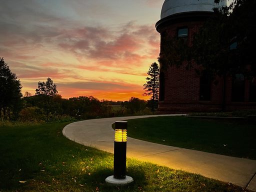 Every view of Goodsell Observatory is magical, but this glowing path caught my eye.