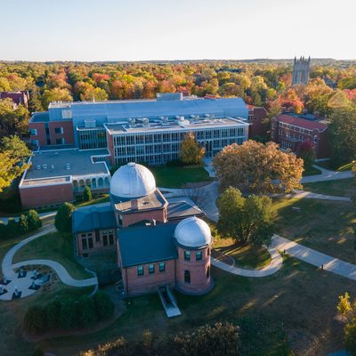 fall aerial view of goodsell and olin