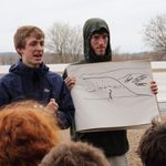 Nick and Ben explain an outcrop on the way to Baraboo.