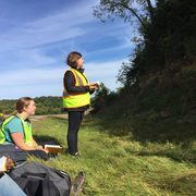 Students on a field trip in Intro to Field Geology.