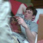 Dan likes to relax to the latest fashion tips.