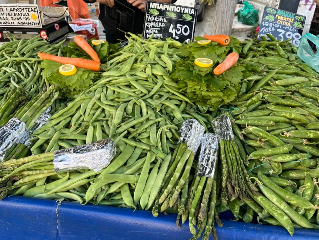 Peas, greens, asparagus, and beans!