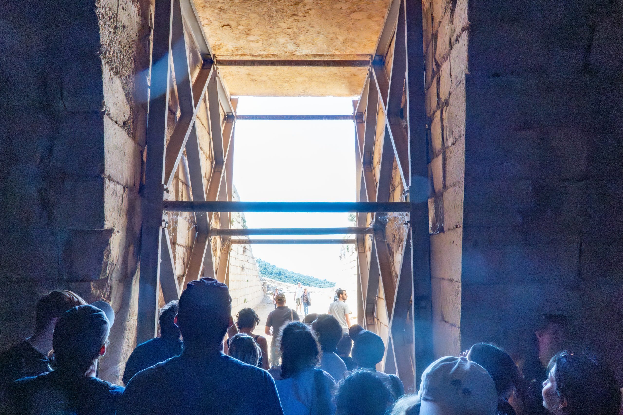 Looking out from the inside of a tholos Tomb