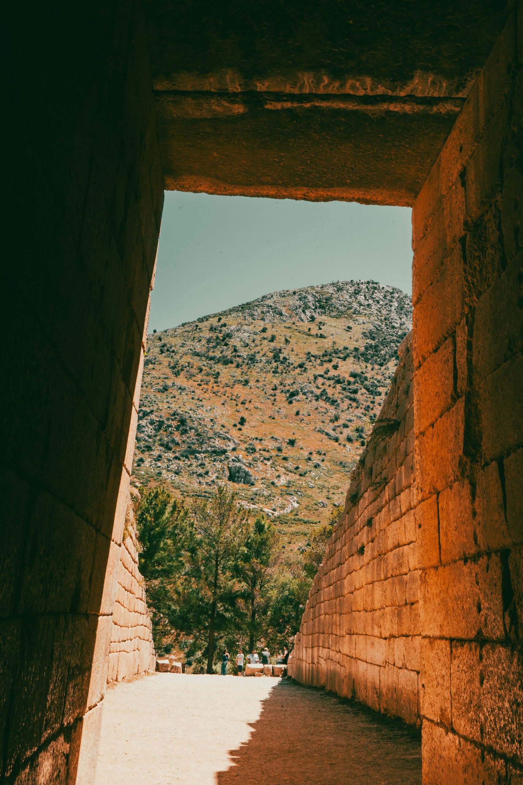 Looking out of a tholos tomb
