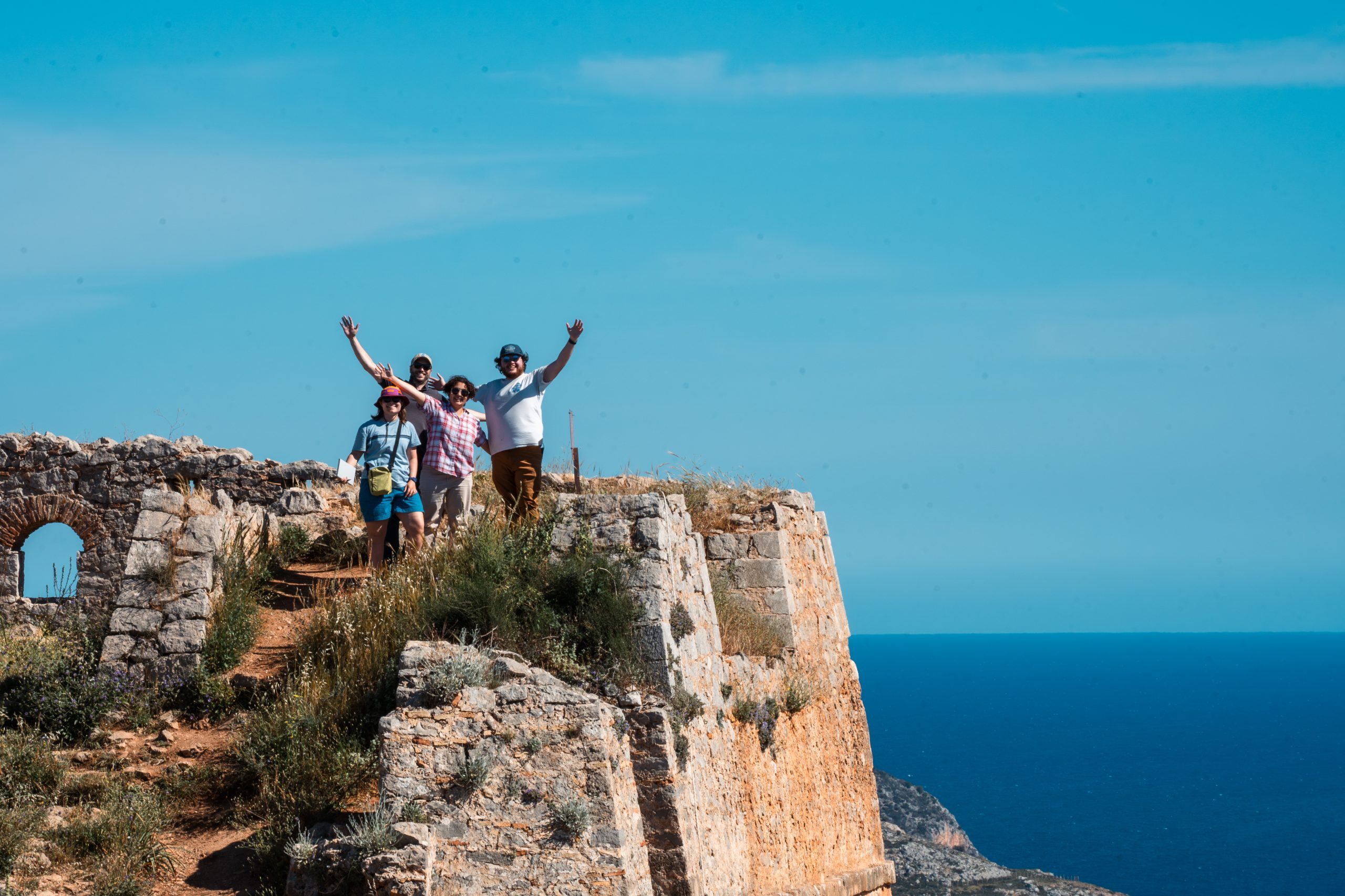 Four people at the fortress of Palamidis