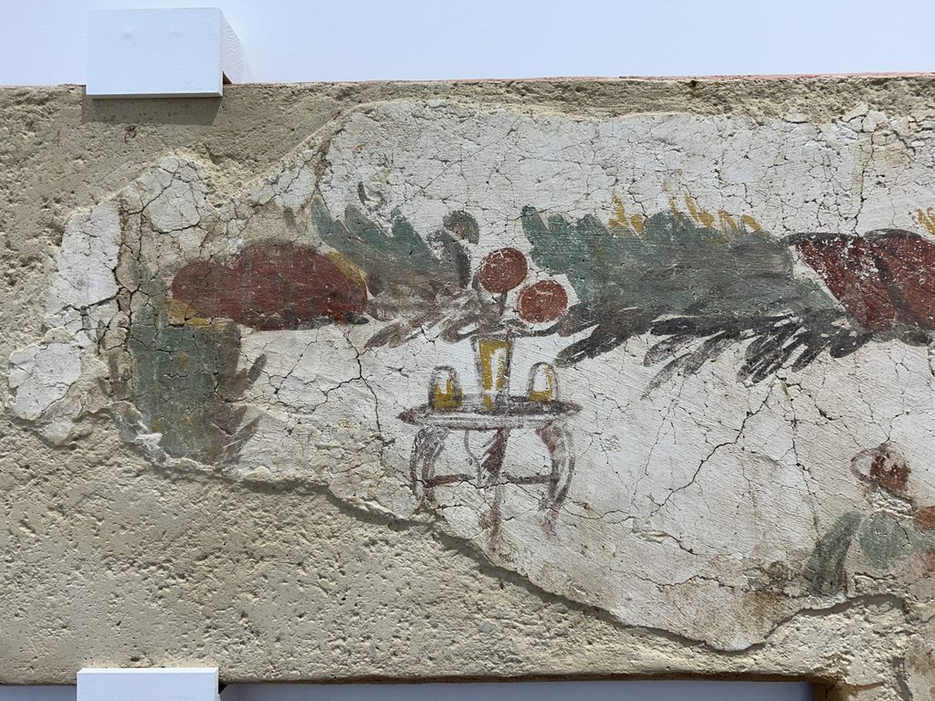 Painted plaster in the Mykonos Archaeological Museum