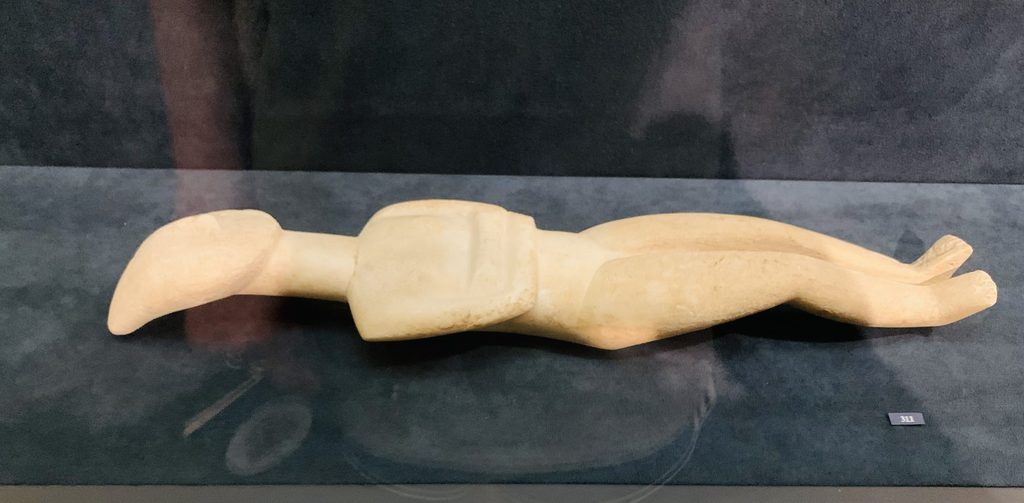 Laying Cycladic Figurine, Museum of Cycladic Art