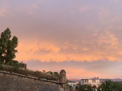 An especially breathtaking sunrise in Nafplio on Saturday