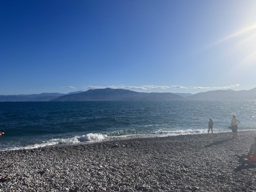 view at the beach in Nafplio 