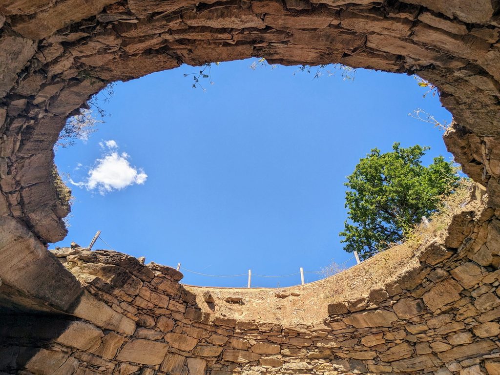 Inside an ancient tomb