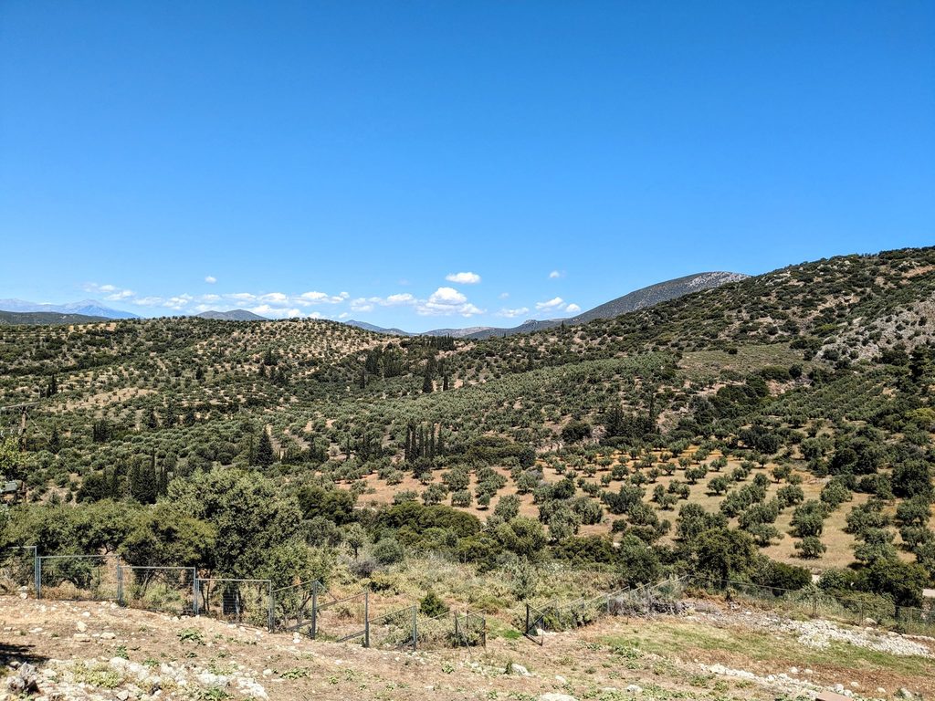 Landscape at the archaeological site of Mycenae