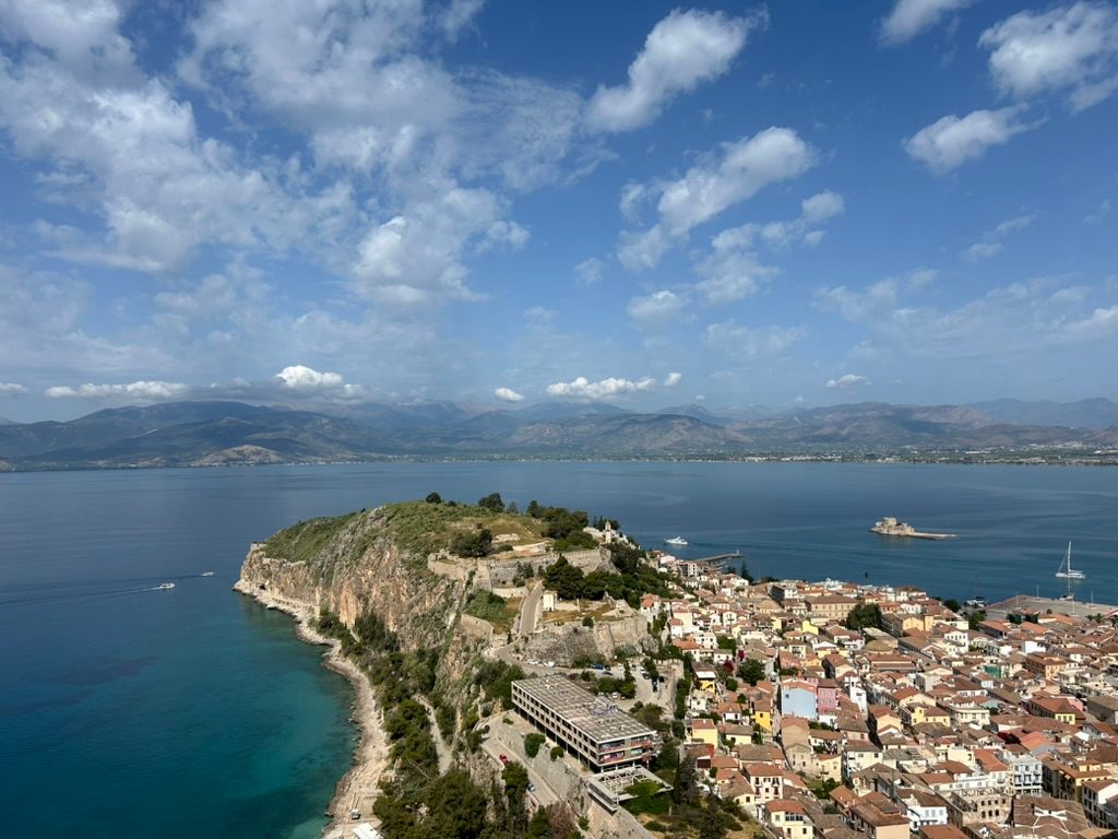 View over the old town of Nafplio from Palamidi Fortress