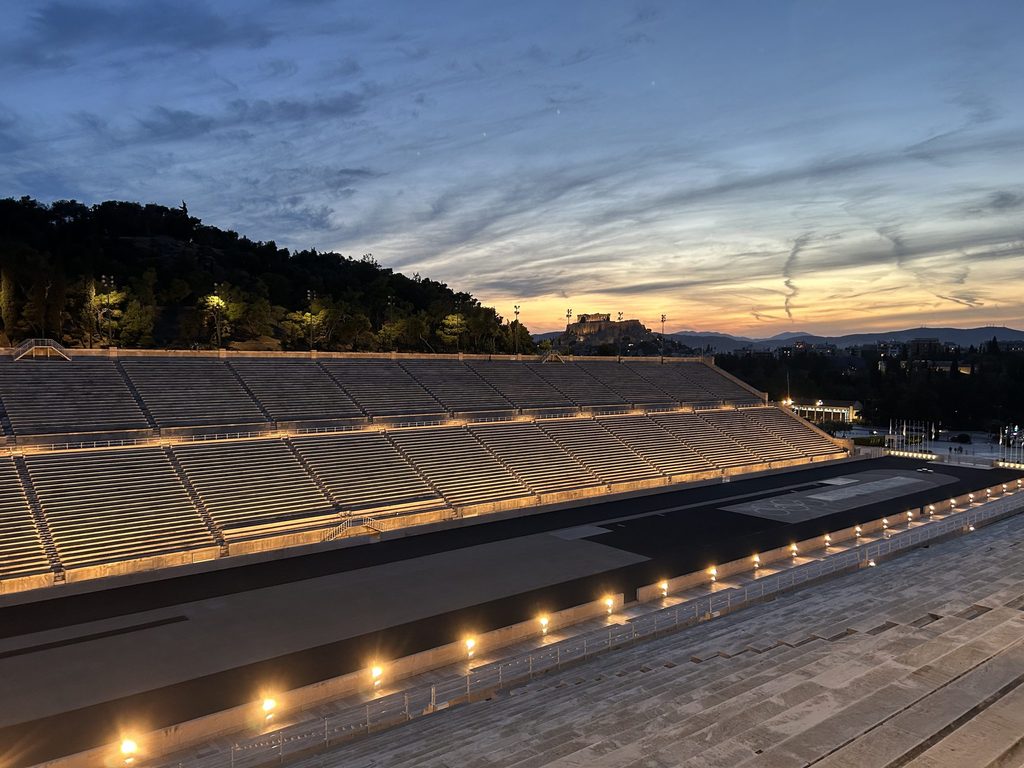 Kallimarmaro Stadium at night