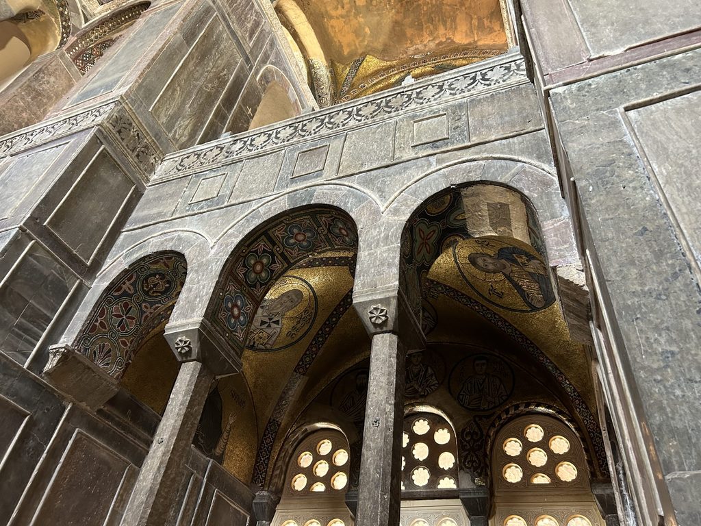 Interior of the Monastery church, different colors of marble