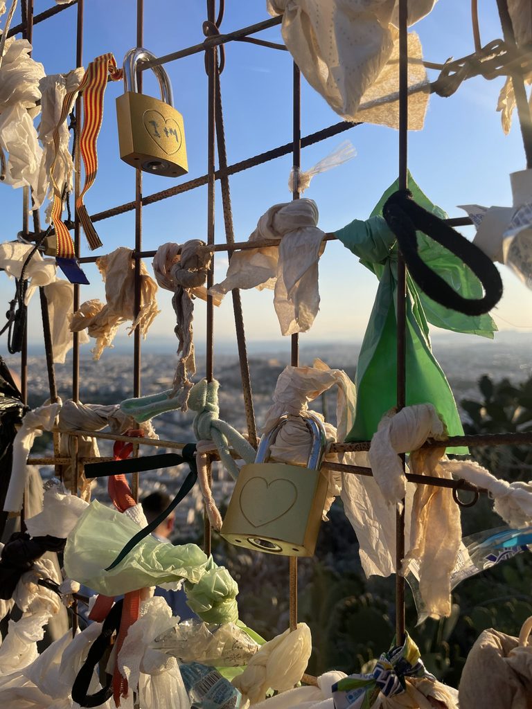 Knots around a gated area heading towards Mt. Lycabettus