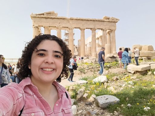The author's selfie with the Athenian Acropolis' Parthenon.