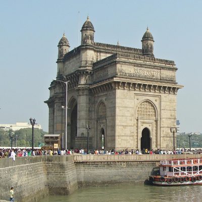The Gateway of India mounument at the end of a walking tour of colonial Mumbai.