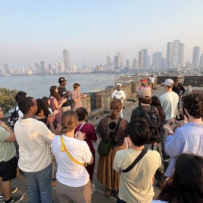 Listening to Koli folk songs at the Worli Koliwada in Mumbai