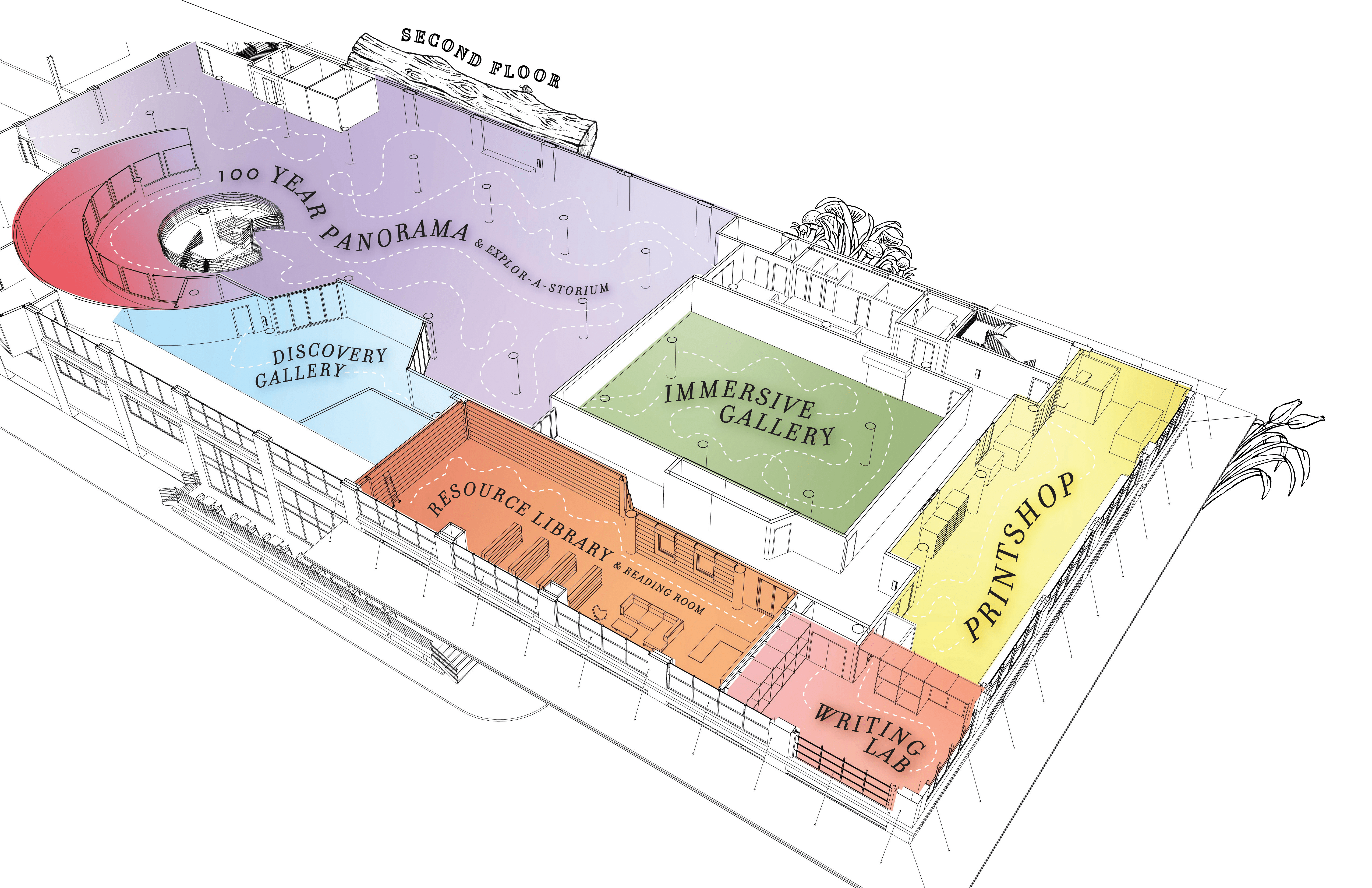 Second Floor layout of the Rabbit hOle.