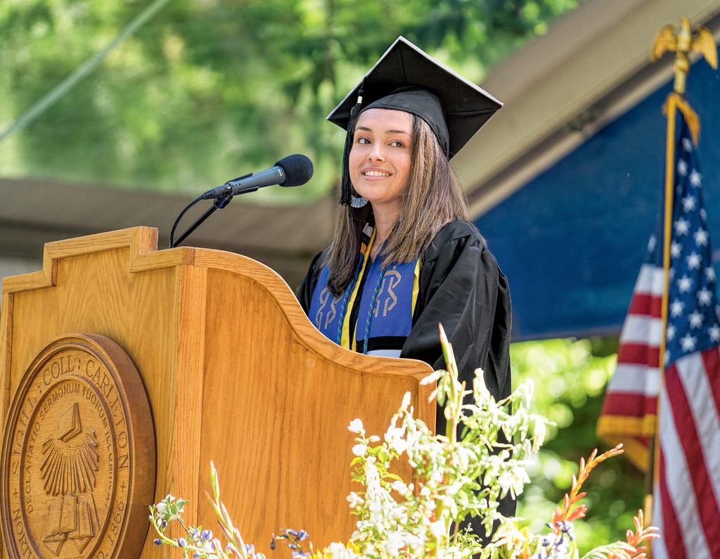 Brittany Dominguez '21 gives her commencement speech