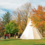 A tipi erected near the Bald Spot on Indigenous Peoples’ Day.