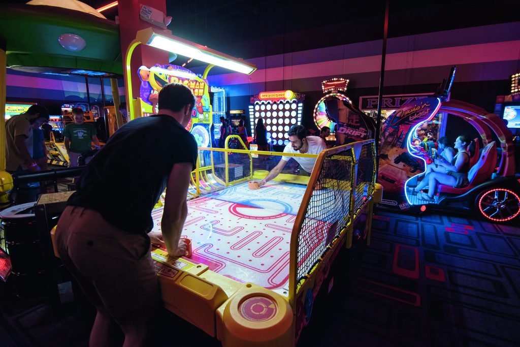  air hockey during Senior Week 2017