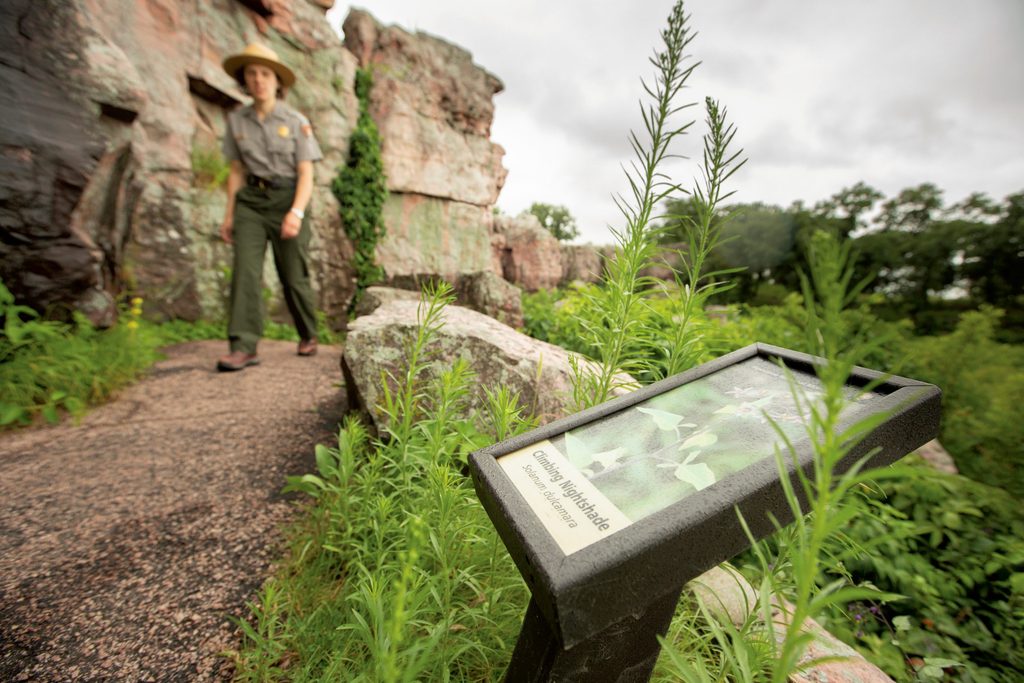 interpretive signs at Pipestone National Monument