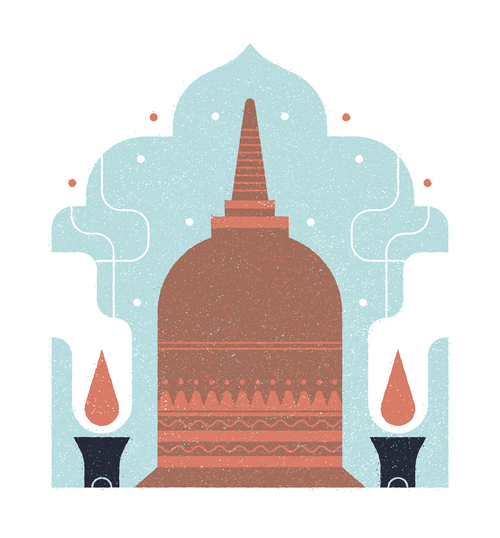 Illustration of a Buddhist stupa