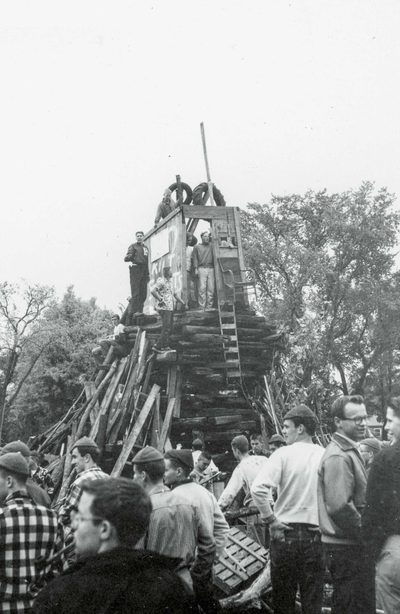 1950s homecoming bonfire