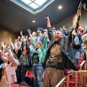Marijuana bill supporters in the Senate Gallery erupted with cheers after the votes were counted and the bill passed. St. Paul, Minn., April 28, 2023