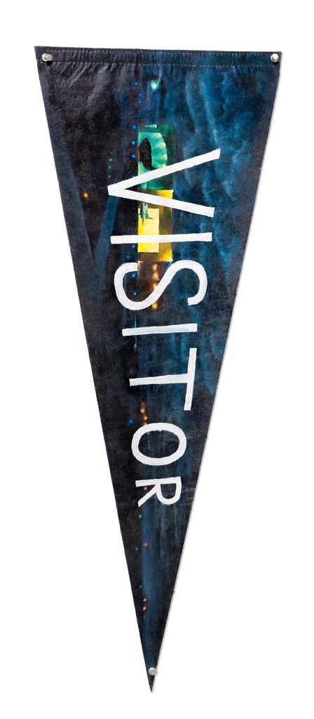 pennant flag with text "visitor"