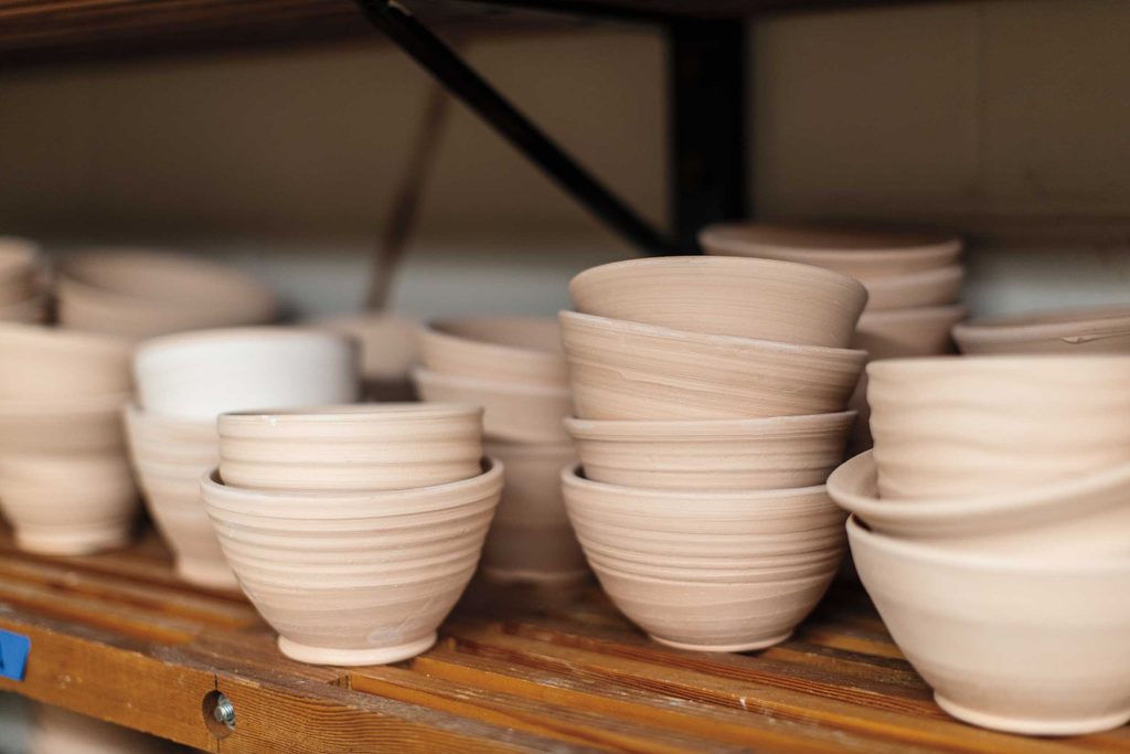 stacked pottery bowls