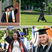 collage of four photos from commencement 2024
