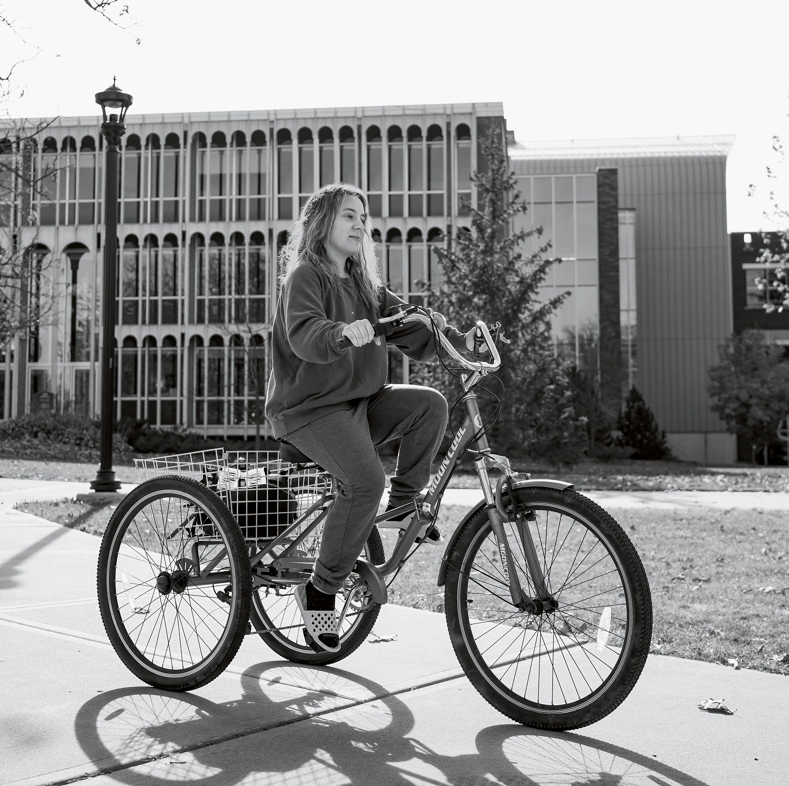 Sofia Chavez riding a bike
