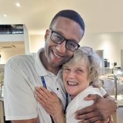 Marc and Debra hugging