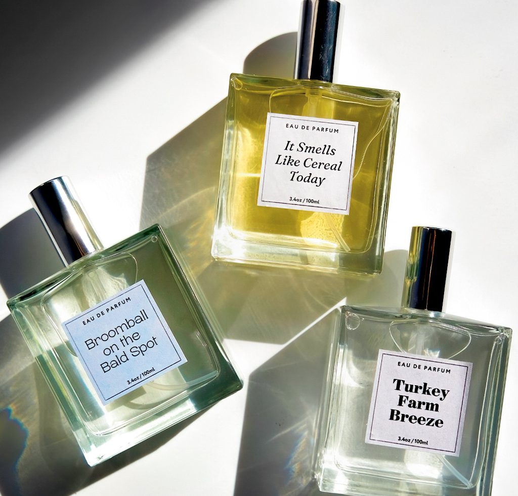 3 perfume bottles with norfield scents