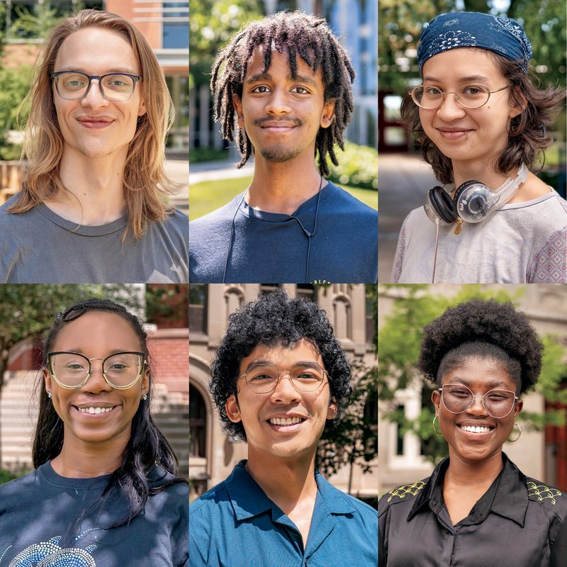 Composite image of six Carleton students