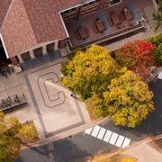 Aerial of Carleton's campus in fall