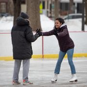 Student ice skating