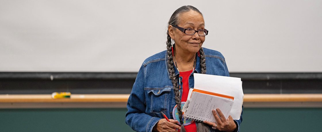 Ida Downwind speaking at Carleton