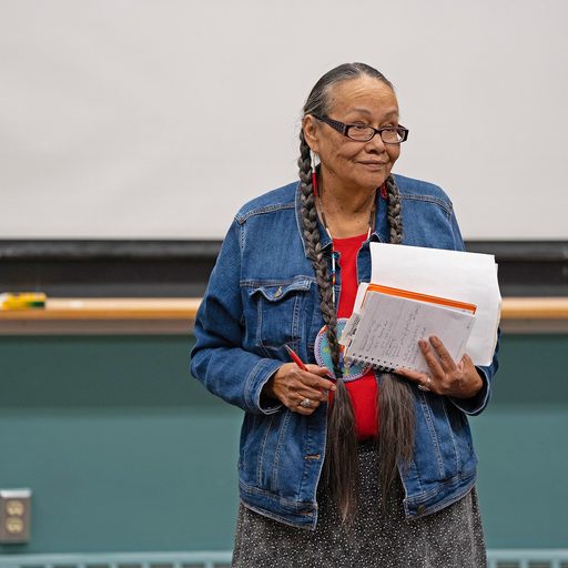 Ida Downwind speaking at Carleton
