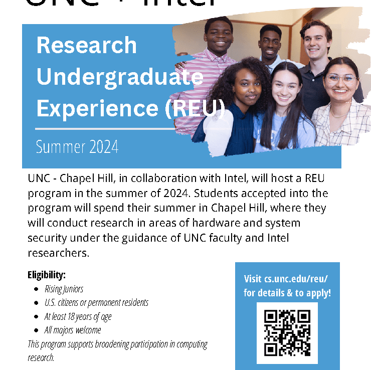 UNC + Intel Summer Research Experience for Rising Juniors Sentinel