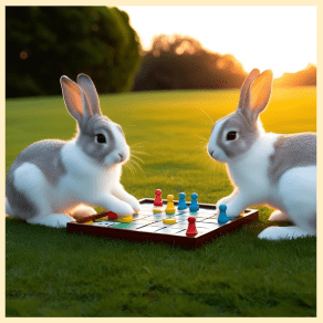 Bunnies Playing a Game