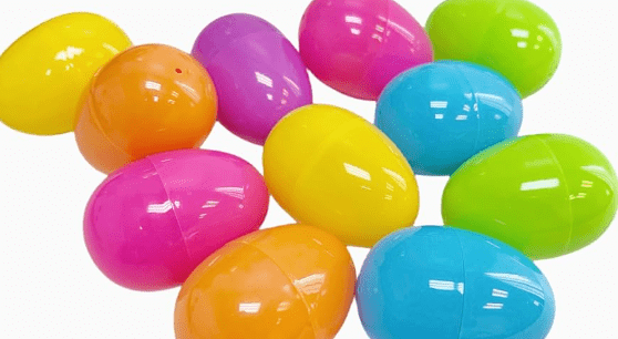 Variety of plastic eggs