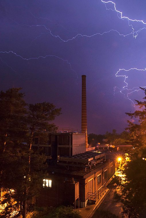 lightening in the sky