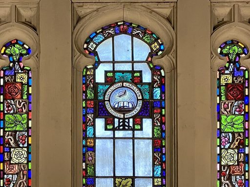 Stained glass in Skinner Chapel